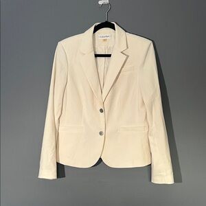 Calvin Klein Women's Cream Single-Button Tailored Blazer